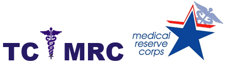 graphic image of Teller County Medical Reserve Corps Logos with stars and medical symbol
